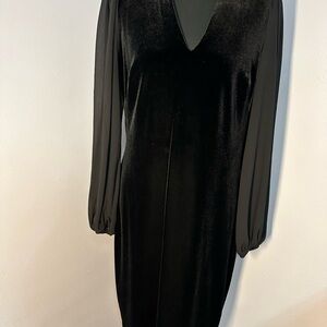 Vince Camuto Black Velvet Long Sleeve Dress